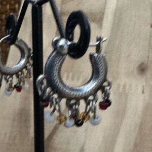 Lucky Brand Silver Earrings with Multicolor Charms